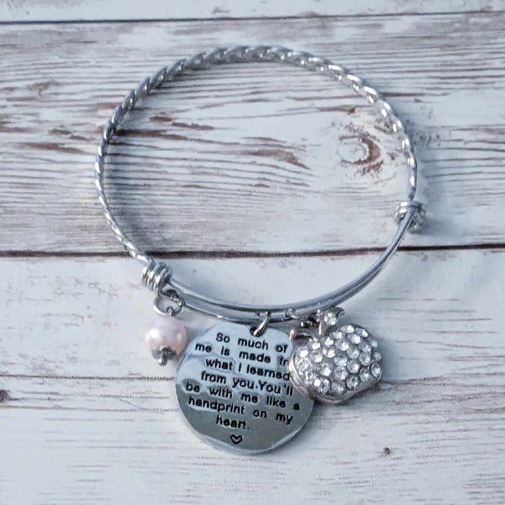 Silver Tone Handprint on my Heart Bracelet